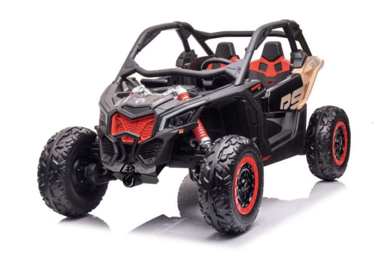 CAN-AM MAVERICK 2-ZITS BUGGY, 24V 14AH, KUNSTLEREN ZITJE, RUBBEREN BANDEN