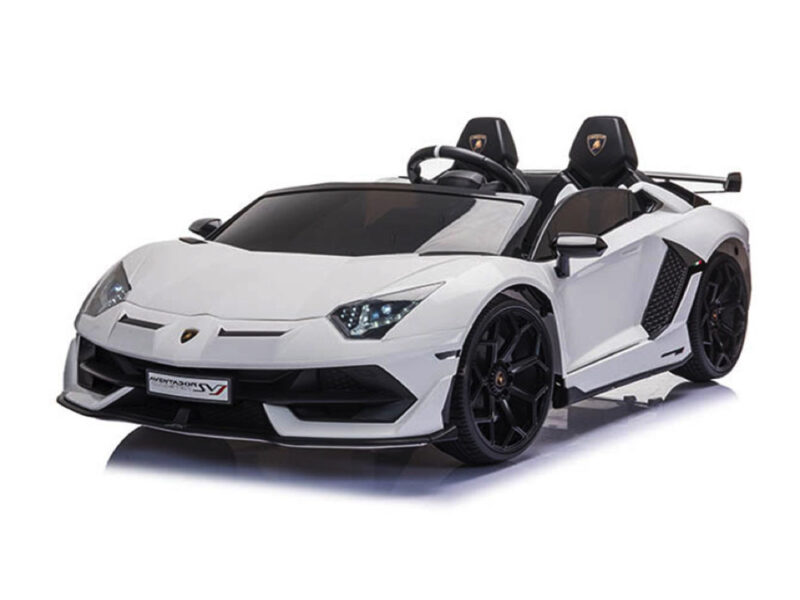 Lamborghini Aventador, 2-Persoons 24 Volt Elektrische Kinderauto Met Rubberen Banden, Leder Zitje!